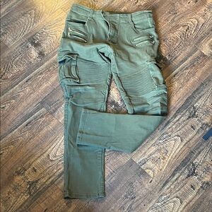 Men’s Olive Green, Stretchy, Cargo Pants, so 32